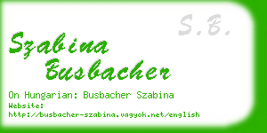 szabina busbacher business card